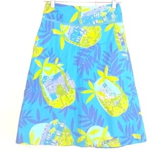 Lilly Pulitzer "Serenade" Tropical Print Midi Skirt in Size 0